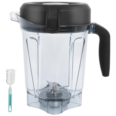 64oz Container Replacement Compatible with Vitamix Low-Profile Blender Pitcher 750 5200 Vm0103 Vm0197 7500 6300, 2L Containers Jar Cup Certified Food-Grade Material & Laser-Cut Blades