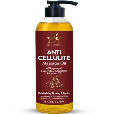AVD Organics Anti-Cellulite Massage Oil – Firming & Toning Body Oil – Helps Reduce the Appearance of Cellulite – Deeply Nourishing & Hydrating – Ideal for Massage Therapy & Skin Care – 8 fl oz