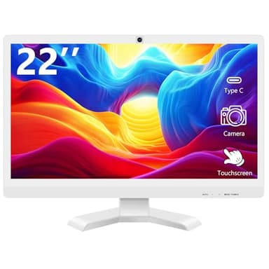 22 Inch Touchscreen Monitor with Camera @1920x1080P Full HD IPS Panel Built-in Speakers HDMI VGA Ports