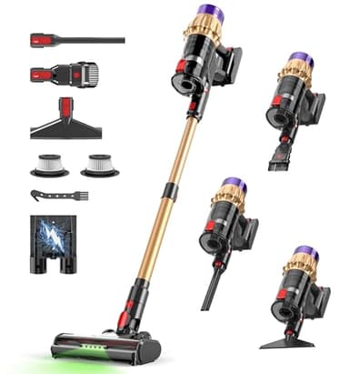 Hotanime Cordless Vacuum Cleaners,580W 50Kpa Stick Vacuum,Max 65 Mins Runtime,Rechargeable Cordless Vacuum with Anti-Tangle,Wall Mount Charge,Vacuum Cleaners for Home,Pet Hair,Hard Floors,Carpet