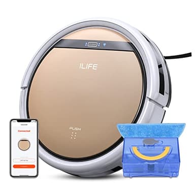 ILIFE V5s Plus Robot Vacuum and Mop, Works with 2.4G WiFi, Alexa/App/Remote Control, Automatic Self-Charging Robotic Vacuum Cleaner, Tangle-Free for Pet Hair and Hard Floor (V5s Pro Upgraded)