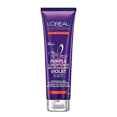 L’Oréal Paris Color Radiance Purple Conditioner, Purple Conditioner For Bleached & Blonde Hair, With UV Filters To Neutralize Brassiness, 150 ml, Pack of 1