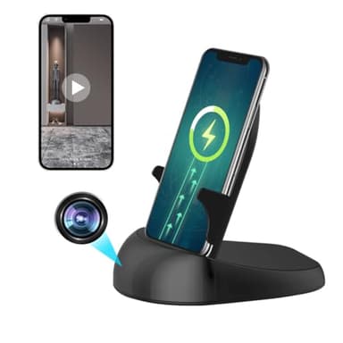 Hidden Camera Spy Camera WiFi Wireless Phone Charger, Nanny Spy Cam Motion Activated,HD1080P/4K (Rotate Lens) with 250°Viewing Angle, camaras espias ocultas for Home Office Security(2.4/5G)
