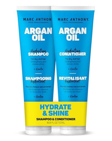 Marc Anthony Argan Oil Shampoo & Conditioner - Keratin & Argan Oil - Sulfate Free, Colour Safe Hair Shampoo & Conditioner Gift Set for Hair Shine & Strengthening