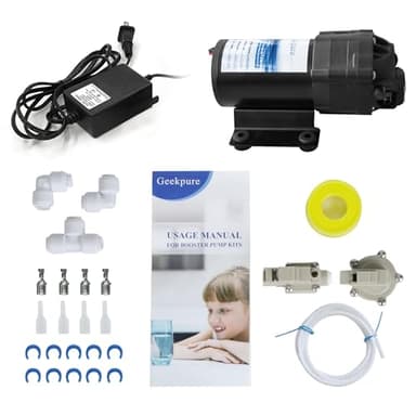 Geekpure Booster Pump Kit with Transformer + High and Low Pressure Switches for Reverse Osmosis RO System