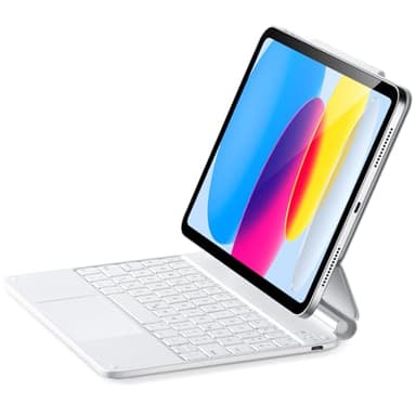 ESR iPad 10.9 Inch (11th/10th Gen) Case with Keyboard, Magic Keyboard for iPad 10.9" (2025/2022), Case with Floating Cantilever Stand, Backlit Keys, Multi-Touch Trackpad, Rebound Series, White