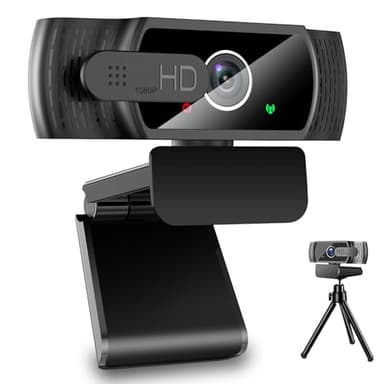 skybess 1080P HD Webcam, Live Stream Web Computer Camera with Microphone and Privacy Cover - 110° View USB Webcam for PC Zoom Video Conferences, Calls, Skype, YouTube, Facetime, etc - Plug and Play