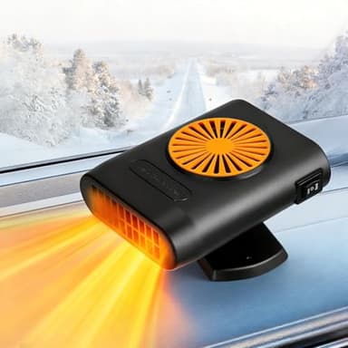Car Heater, 12V 200W Portable Car Heater Defroster, 2 in 1 Fast Heating/Cooling Fast Heating Defrost Defogger with Plug in Cigarette Lighter, Window Defroster for Car, SUV, Trucks