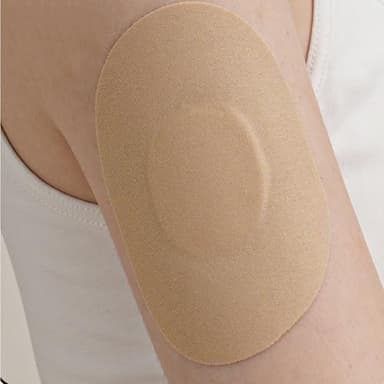 25 Pack Adhesive Patches for Guardian 3/4 and Freestyle Libre 1/2/3 - Enlite - Insulin Pumps Sensor, Waterproof CGM Sensor Patches, no Glue on the Center, Continuous Glucose Monitor Sensor Cover(Tan)