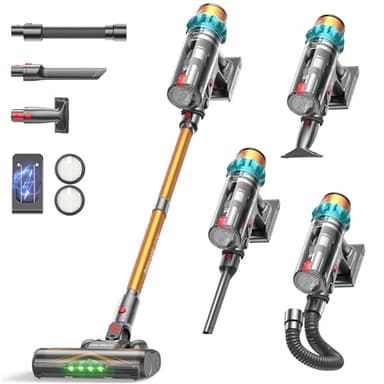 ElecKeys Cordless Vacuum Cleaners, 600W 50KPA Powerful Stick Vacuum Cleaners with 70 Mins Runtime, LED Display, Anti-Tangle, Rechargeable Vacuum for Home, Pet Hair, Hard Floors, Carpet