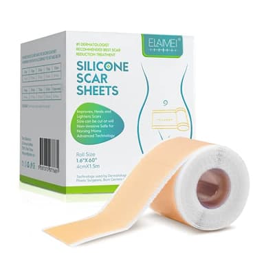 Silicone Scar Sheets, Professional Silicone Tape Strips, Scar Removal Sheets for C-Section,Surgery,Burn,Keloid,Acne (1.5 Meters(4 Month Supply)