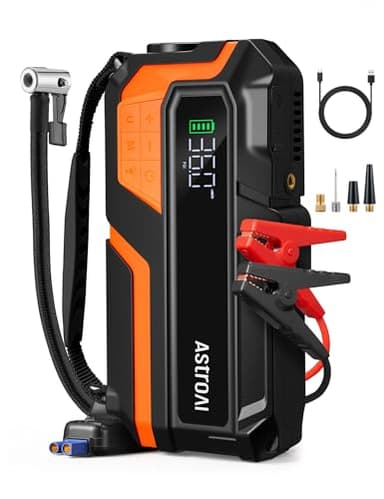 AstroAI M12 Portable Jump Starter with 150PSI Air Compressor, 4000A Car Battery Booster Pack (All Gas &10L Diesel) with 150PSI Tire Inflator, for 12V Cars, Motorcycles, SUVs