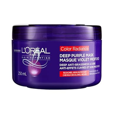 L'Oreal Paris Color Radiance Deep Purple Hair Mask, Hair Treatment for Bleached and Blonde Hair, Enriched with Purple Pigments, 250 Milliliter, Pack of 1