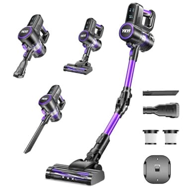 Bmaclz Cordless Vacuum Cleaner,40KPa Powerful Suction Cordless Vacuum with 450W Motor,50 Mins Runtime Rechargeable Vacuum with 180° Foldable Wand,Lightweight Vacuum for Pet Hair,Hard Floor (Purple)