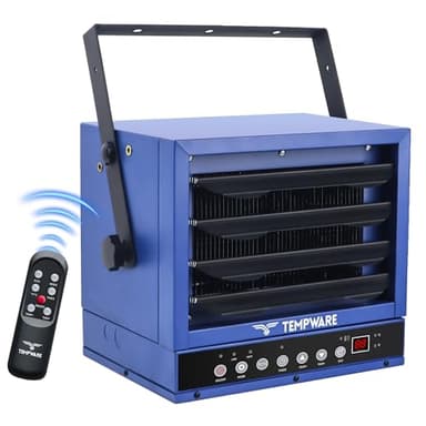 TEMPWARE 7500W Electric Garage Heater 240V, Digital Fan-Forced Ceiling Mount Shop Heater with Remote and 12-Hour Timer, Ideal for Warehouse Workshop