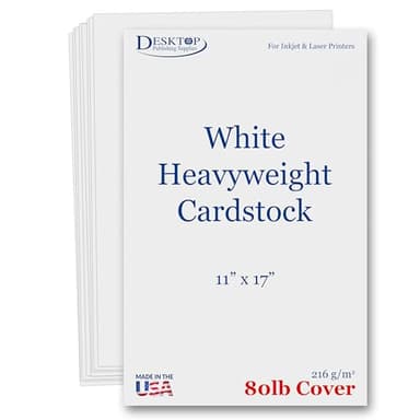 11x17 Cardstock Paper 80lb 216gsm, 100 Sheets Matte White Heavyweight - Tabloid Paper Thick, Ledger Paper, Inkjet & Laser Printer Compatible - Flyers, Presentation Posters, Menus, Brochures