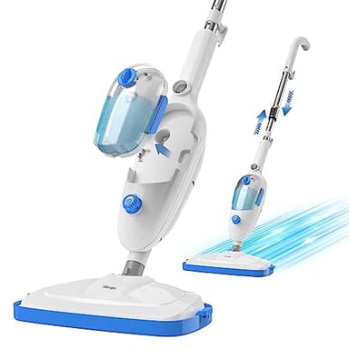 Steam Mop for Hardwood Floor Cleaning, Floor Steamer Cleaner Lightweight for Vinyl, Laminate, Carpet, Tile Hard Floors w/Adjustable Steam Modes & Height, 23ft Cord, 2 Washable Pad