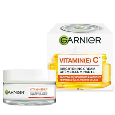 Garnier Vitamin C Moisturizing Brightening Day Cream with Super Citrus, Nourishes, Boosts Glow and Smooths Lines, for Brighter and Healthier Looking Skin, 50ml