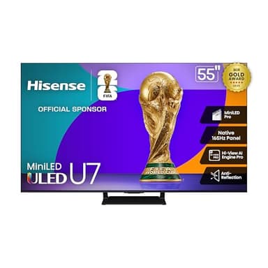 Hisense 55U78QG - 55" 4K Smart Mini-LED PRO Best Premium Google TV, Native 165Hz, VRR 288, Up to 3000 Nits, HDR10+, Dolby Vision IQ · Dolby Atmos, IMAX Enhanced, 2.1.2 Ch (2025 Model)