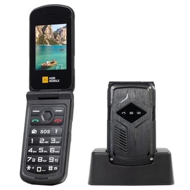 AGM M10 Rugged Basic Flip Phone, 4G Feature Cell Phone, Simple Mobile Phones, Pocket-sized, Waterproof & Drop-Proof, Speed Dial, SOS Button, 98dB Speaker, Large Fonts & Big Buttons, Dual SIM, FM Radio