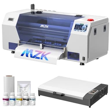 MZK A3 Plus XP600 DTF Printer,Automatic Timed Cleaning Mode+White Circulation,2X Printing Speed Compared to L1800,5 Inch LED Multi-Function Fouch Screen+Film Cutter