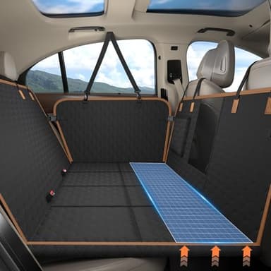 Hard Bottom Dog Car Seat Cover, Dog Seat Cover for Back Seat, Waterproof Dog Car Seat Cover Hard Bottom-Detachable, 600D Heavy Duty Scratch Proof Nonslip Durable, for Car, Small SUV