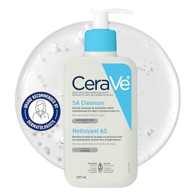 CeraVe Salicylic Acid Face Wash, Exfoliating Face & Body Gel Cleanser, Smooths Rough & Bumpy Skin, with Hyaluronic Acid, Niacinamide & Vitamin D, Fragrance-Free, Recommended by Dermatologists, 237mL