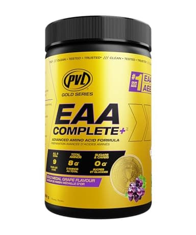 PVL EAA+BCAA COMPLETE – Essential Amino Acid Supplement with BCAAs, Electrolytes & B-Vitamins – Pre, Intra or Post Workout Powder – Keto & Vegan Friendly – Gold Medal Grape, 30 Servings