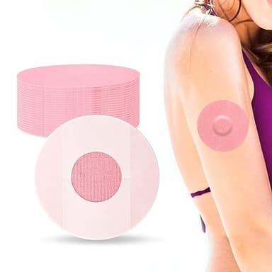 YOUSHARES Freestyle Libre 2 Sensor Covers Waterproof 40 Packs - Adhesive Patches Libre 2 Sensor Cover, Skin Friendly Glucose Monitor Patch (Pink)