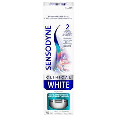 SENSODYNE Clinical White Toothpaste, Sensitivity Protection, Enamel Strengthening, 75mL