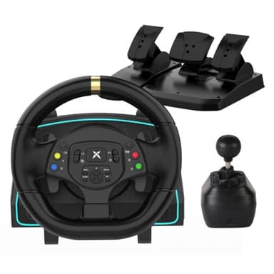 1080 Degree Steering Wheel for PC Racing wheel, Xbox Steering Wheel and Pedals with Shifter for Game PS4 /Xbox One, Series X|S/Playstation 3 /Nintendo Switch
