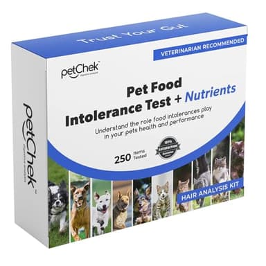 gutChek Premium Pet Food Intolerance Test, Made in Canada, Dog and Cat Hair Analysis Food Sensitivity Test Kit for All Ages & Breeds, 250+ Items Tested in Canada with Home Collection Kit