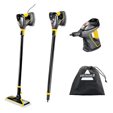 BISSELL Power Steamer Heavy Duty 3-in-1 Steam Mop and Handheld SteamShot for Indoor and Outdoor Use: Garage, Workshop, Auto, Recreational Vehicles, Windows, Furniture and Decks, Black, 2685B