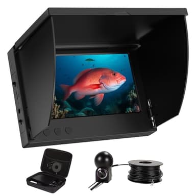 Underwater Fishing Camera 5 Inch, 1000TVL IPS Monitor Fish Finder, Wide Angle IP68 Waterproof, Infrared Night Vision with 65ft Cable for Ice, River and Boat - BB614