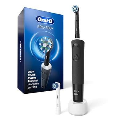 ORAL-B PRO 500+ RECHARGEALBE TOOTHBRUSH BLACK 1 CT