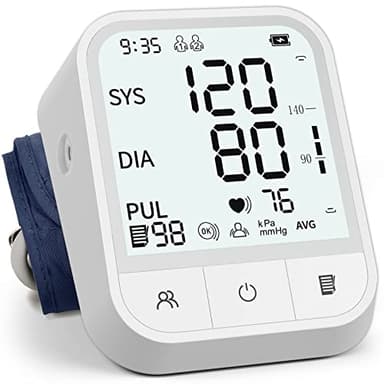 Blood Pressure Monitor Blood Pressure Machine Automatic Upper Arm Adjustable Cuff with Large Backlit Display, 2 * 99 Memory Blood Pressure Monitors for Home Use with Storage Bag