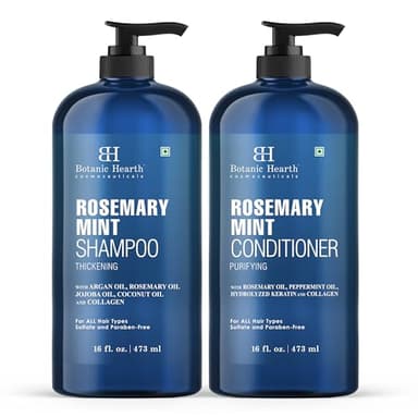 Botanic Hearth Rosemary Mint Shampoo and Conditioner Set, Thickening Formula, Promotes Hair Growth and Scalp Health Sulfate Free & Paraben Free, for Men & Women | 16 fl oz each