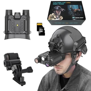 Miasazyr Military Grade Night Vision Goggles, 1312FT Night Vision Binoculars for Adults, 7 Levels Infrared 8 X Digital Zoom, Compatible with Tactical Fast MICH Helmet, Include 32GB SD Card