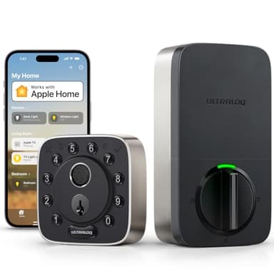 ULTRALOQ Bolt Fingerprint WiFi Smart Lock, Works with Apple Home, Siri, Alexa, 8-in-1 Keyless Entry with Fingerprint ID, App Remote Control, Keypad Deadbolt, BHMA Cert., Easy Install, 10 Mo. Battery