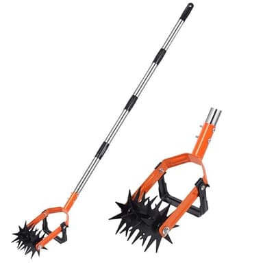Rotary Cultivator Tool,71 Inch Hand Tiller for Gardening, 2-in-1 Garden Weeding Hoe and Crumbler for Soil Mixing or Reseeding Grass