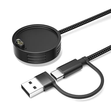 Elebase 4FT/1.2M Charging Cable for Garmin Watch,2-in-1 USB C Garmin Charger Dock Cord Replacement for Fenix 8 7S 6S,Forerunner 570 955 265 165,Venu X1 4 3 3S,Approach,Vivoactive 6 5(Case Size < 47mm)