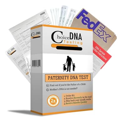 Choice DNA Paternity DNA Testing Kit, Paternity Test for Child and Father with 4 Swabs Per Person, DNA Kit with All Lab Fees Included, Paternity Test Kit at Home, Fast Private Results