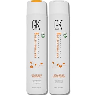GK HAIR Global Keratin Balancing Shampoo and Conditioner Set For Oily Greasy Normal Hair - leaving hair healthy shiny and smooth with Natural Oil Extracts (Balancing DUO 300 ml)