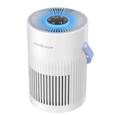 Jafanda Air Purifiers Small for Bedroom & Home, 20dB Sleep Mode, Desk Air Cleaner with Handle, 3-Stage HEPA Filtration for Dust, Pollen, Pet Fur, Smoke, 7-Color Light, JF068