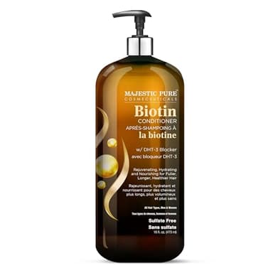 Majestic Pure Biotin Conditioner for Hair - Thickening & Volumizing, with DHT-3 Blocker, Keratin & Rosemary Oil, Sulfate Free, All Hair Types Hair Conditioner, 16 fl oz