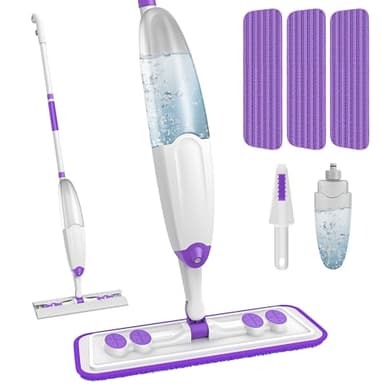 Spray Mops for Hardwood Floor Cleaning, Microfiber Flat Floor Mop with Washable Reusable Pads, Dust Wood Laminate Tile Wet Dry Mopping Head Fit for Disposable Dry Wet Sweeping Refills Cloths