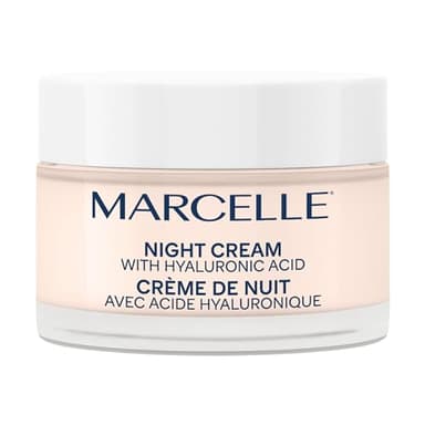 Marcelle Night Cream with Hyaluronic Acid, Vegan, Cruelty-Free, Clean Formula, Non-Comedogenic, Fragrance-Free, Paraben-Free, Mineral Oil-Free, Hypoallergenic, 50 mL