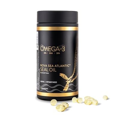 Nova Sea Atlantic Harp Seal Oil 500 mg – 240 Easy-Swallow Softgels, Canadian Omega-3-6-9, Rich Source of EPA, DHA & DPA, Non-GMO, Daily Heart Brain & Joint Support