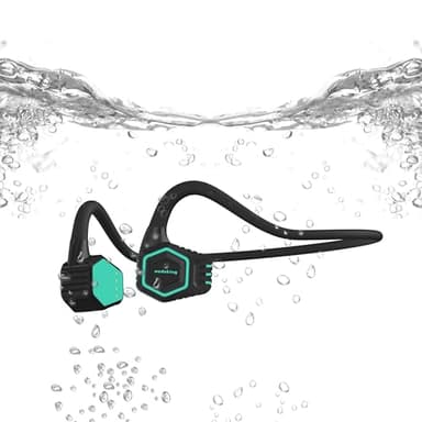 Swimming Headphones-Bone Conduction Headphones, IP68 Waterproof Built-in MP3 Player 32G Memory, Underwater Swimming Headphone, Wireless Open Earphones Bluetooth 5.4 for Running, Cycling (Black)