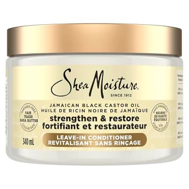 SheaMoisture Jamaican Black Castor Oil Strengthen & Restore for damaged or chemically processed hair Leave-In Conditioner cruelty-free hair treatment 340mL